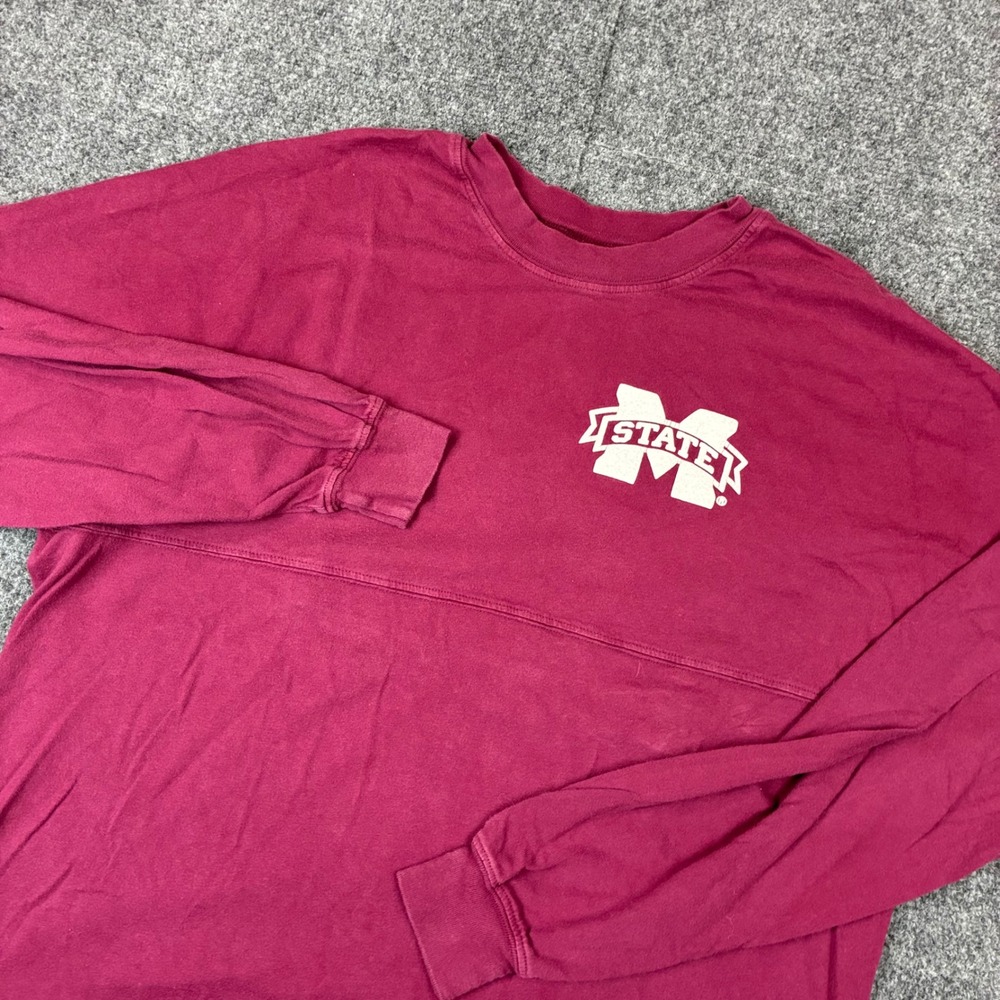 Vintage Venley Mississippi State Bulldogs Long Sleeve Maroon Mens Size Medium